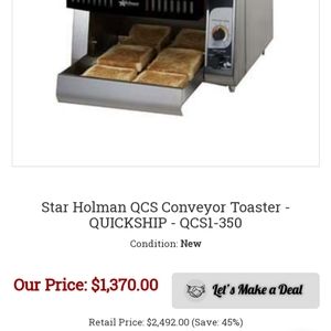 Star Holman QCS Toaster conveyor oven